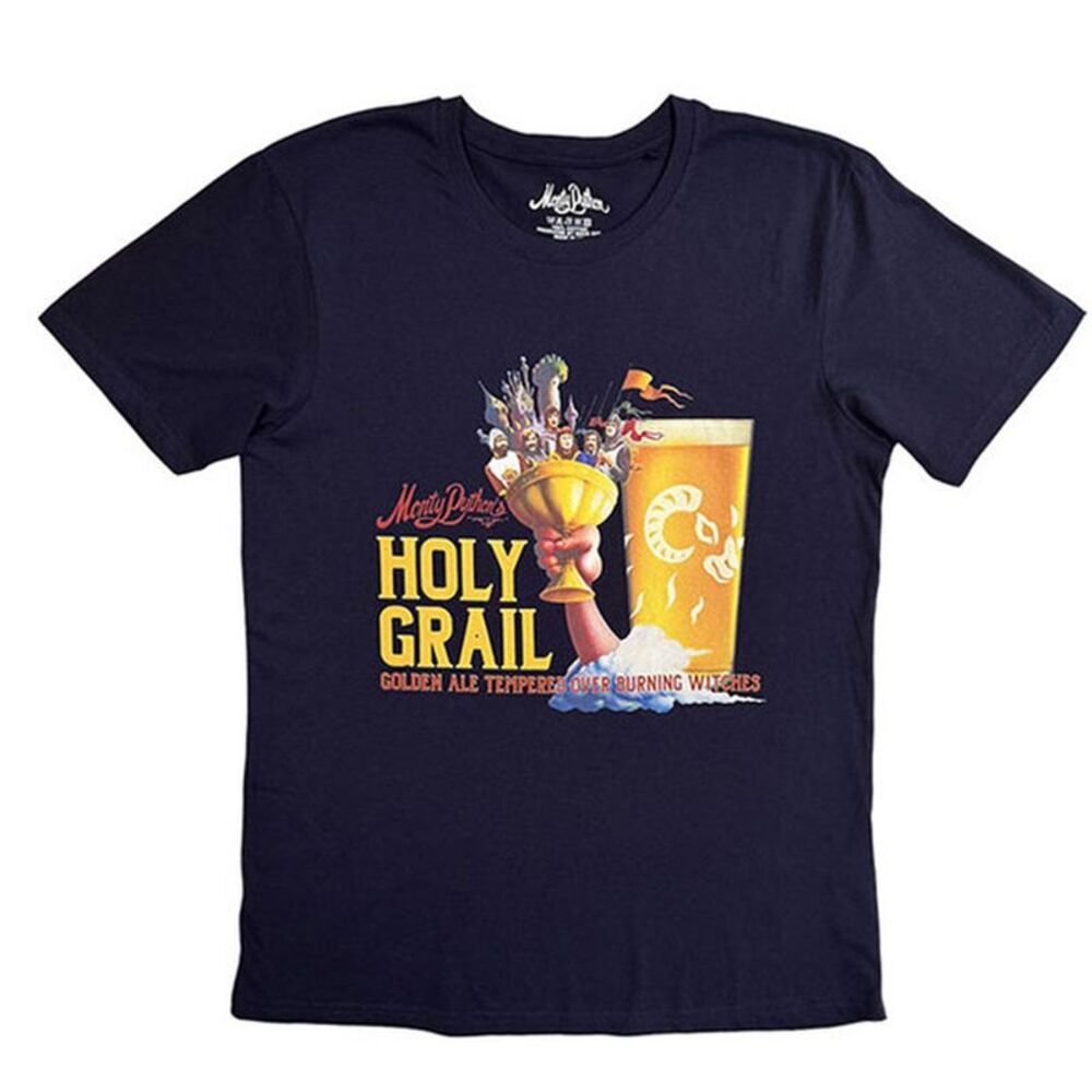 Monty Python Unisex Adult Holy Grail Golden Ale T-Shirt / Navy Blue